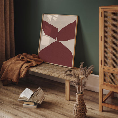Burgundy Abstract Shape Poster