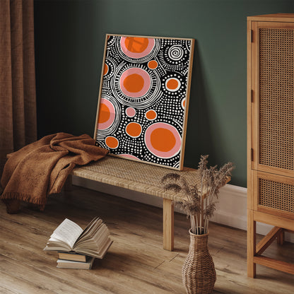 Mid Century Modern Black Dots Wall Art