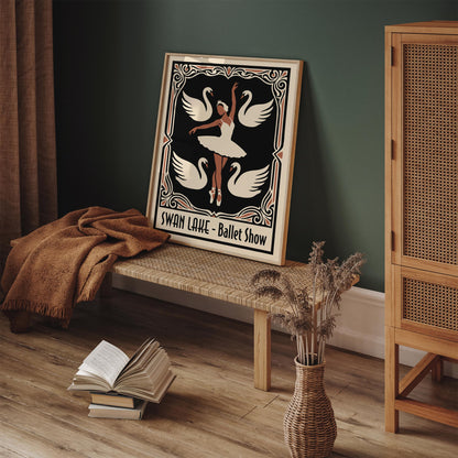 Swan Lake Ballet Art Nouveau Poster