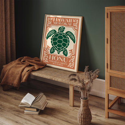 Hawaii Molokai Honu Turtle Poster