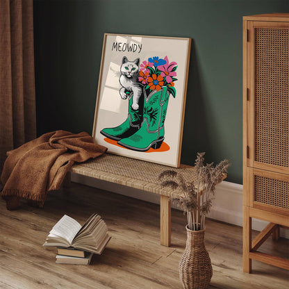 Meowdy Cat Cowboy Poster