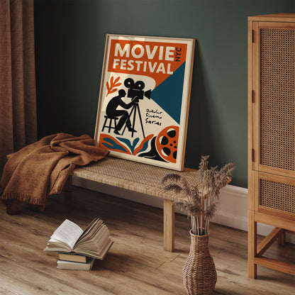 Outdoor Movie Festival NYC Retro Poster