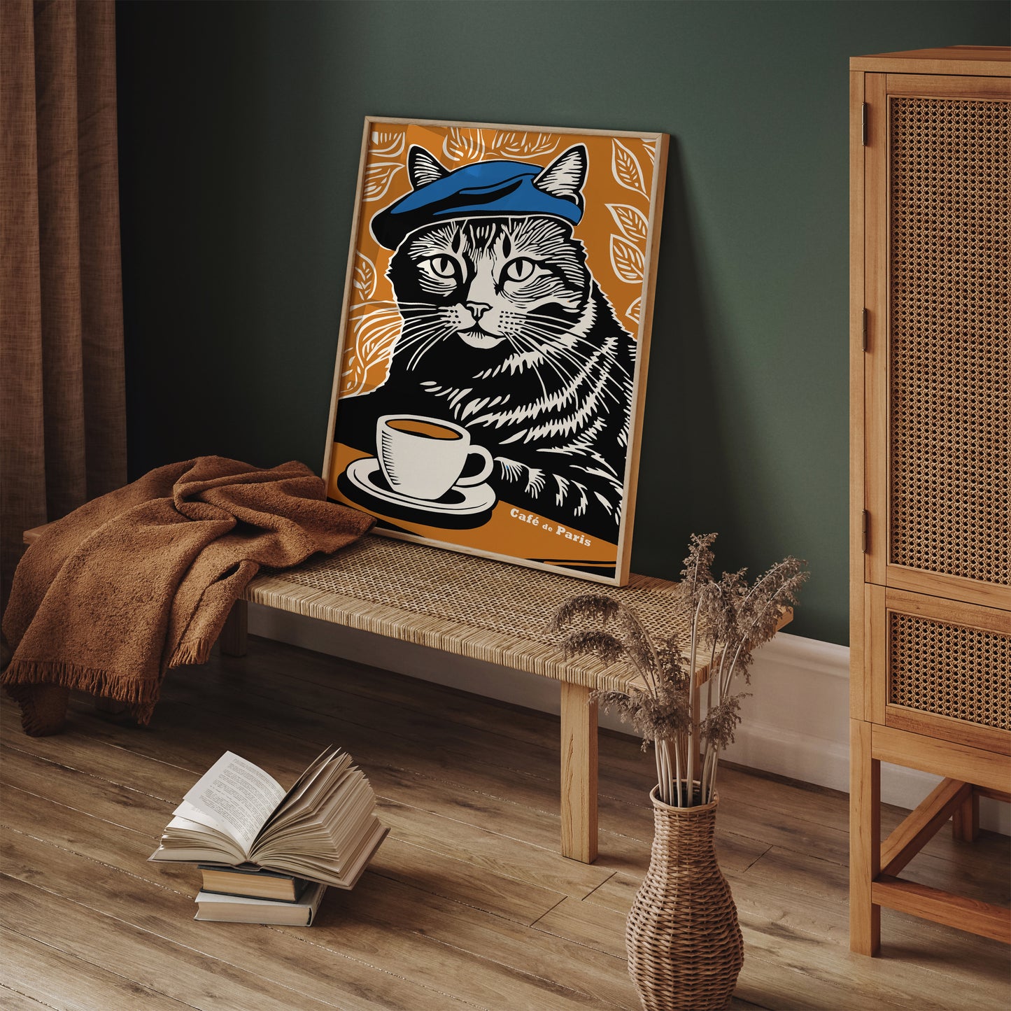 Cafe de Paris Cat Art Print