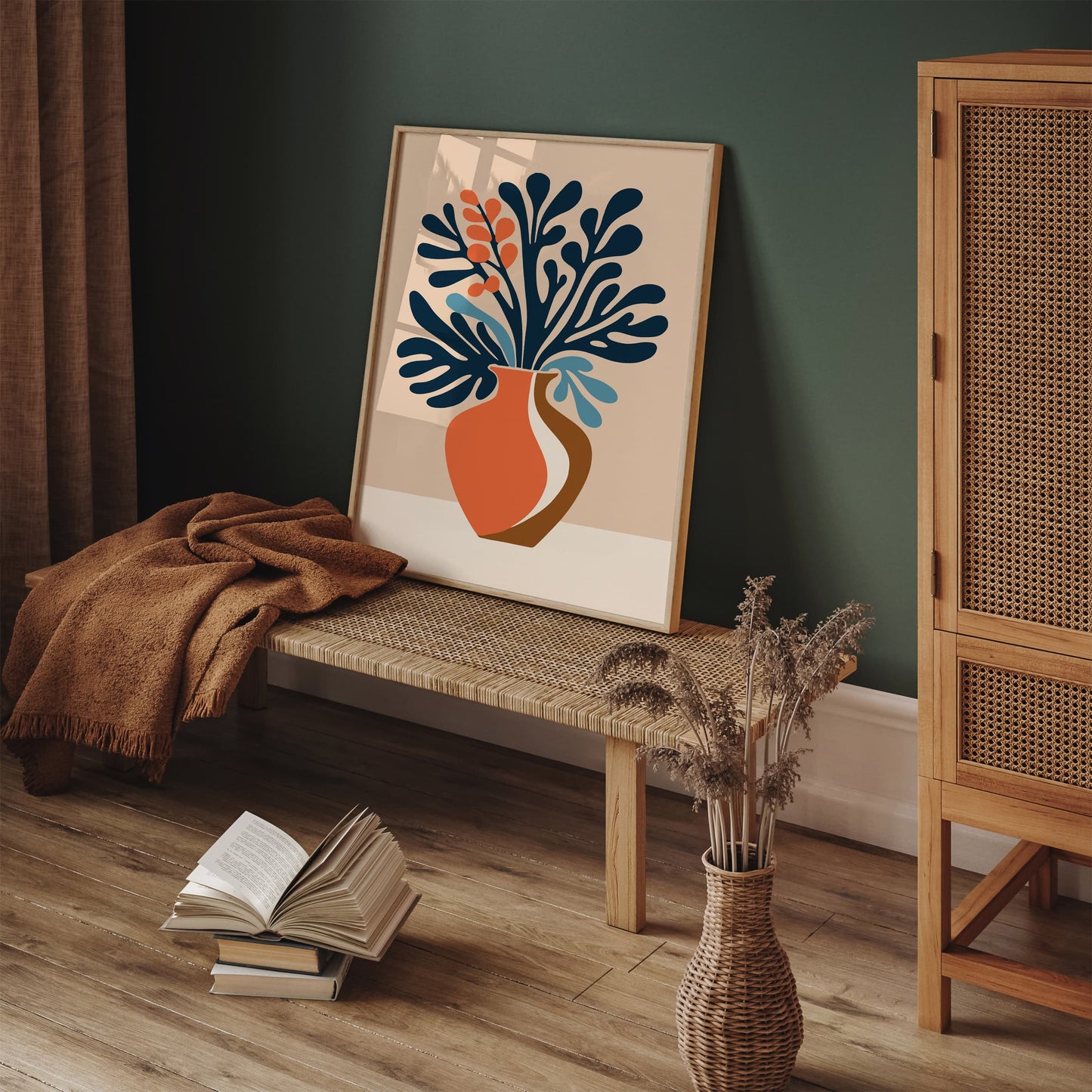 Bohemian Floral Wall Art - Matisse Inspired Print