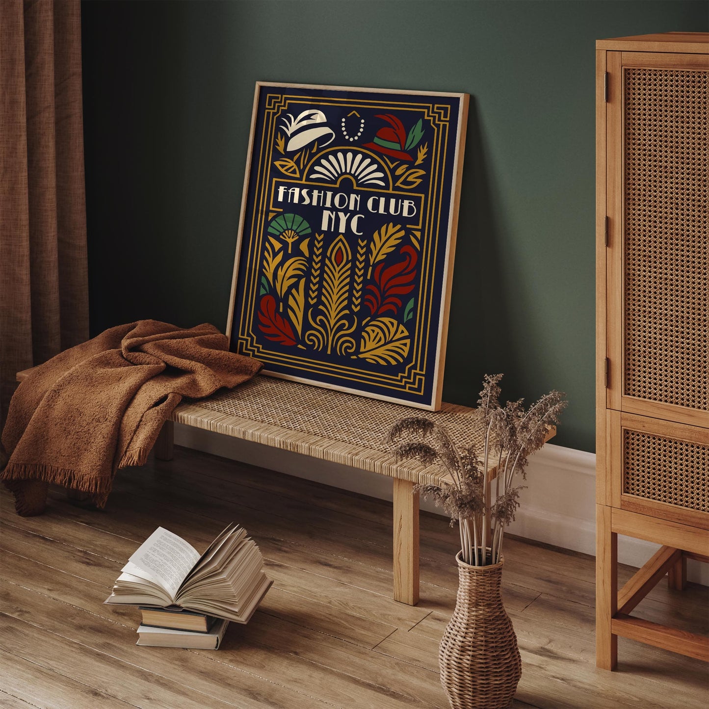 Fashion Club New York City Poster, Art Deco Gatsby Style Print