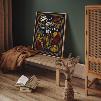Fashion Club New York City Poster, Art Deco Gatsby Style Print