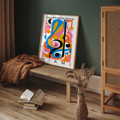 Miami Mid Century Modern Music Art Print