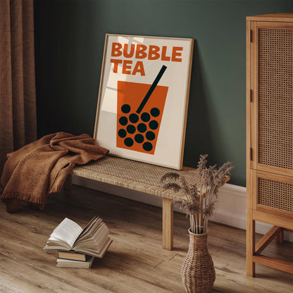 Bubble Tea Poster - Retro Minimalist Kitchen Print