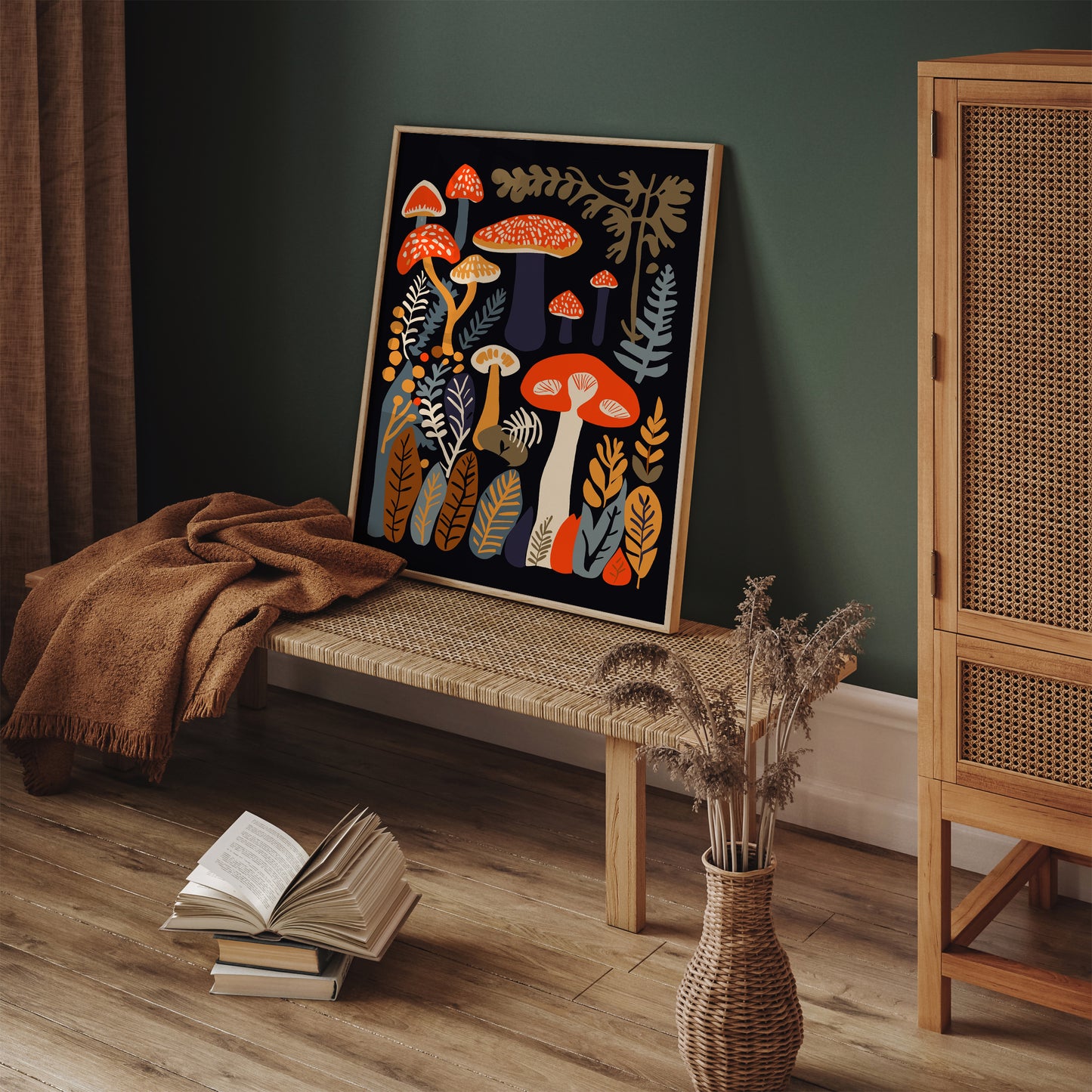 Autumn - Cozy Bohemian Mushroom Poster