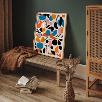 Colorful Mid Century Modern Art Print 2024