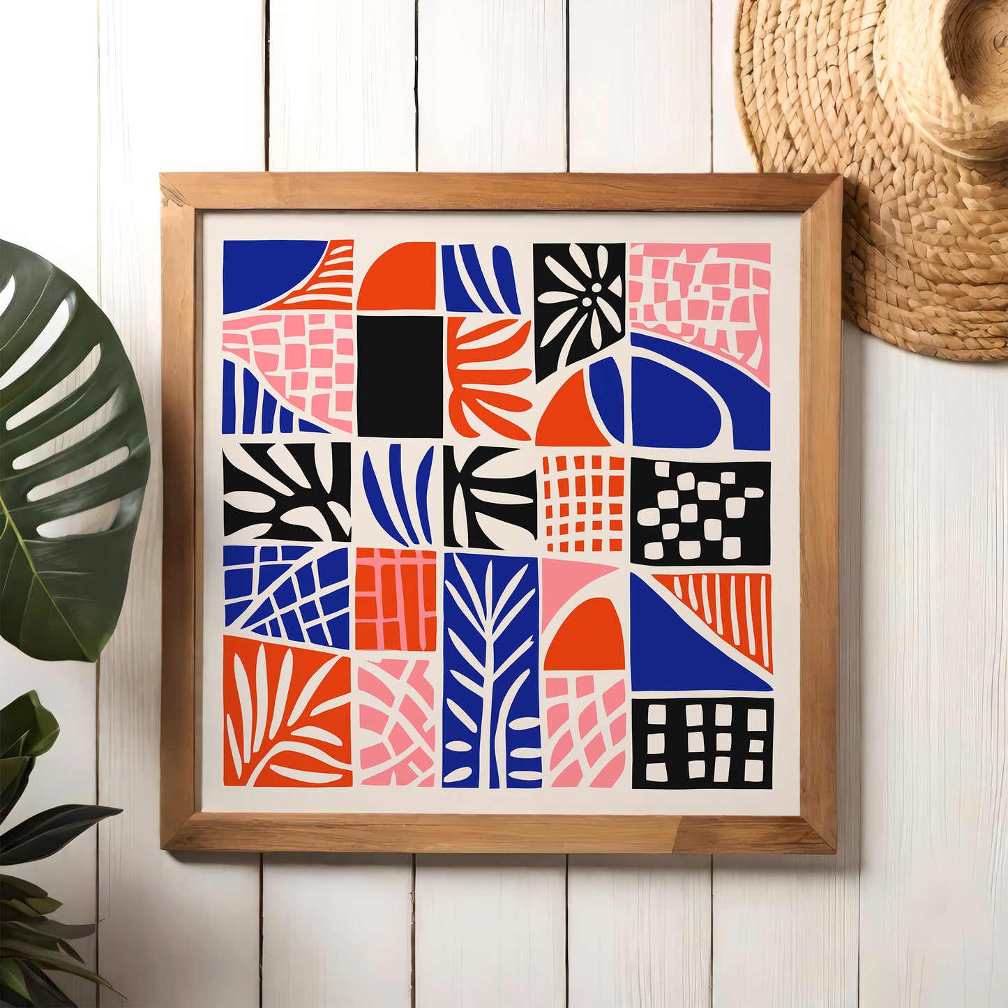 Mid Century Abstract Vibrant Square Print