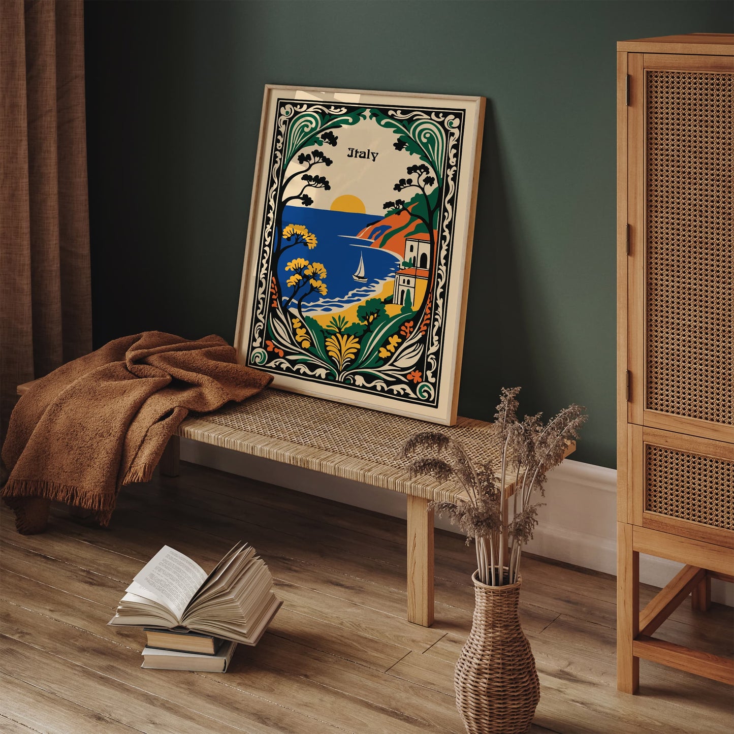 Italy Vintage Travel Lanscape Poster