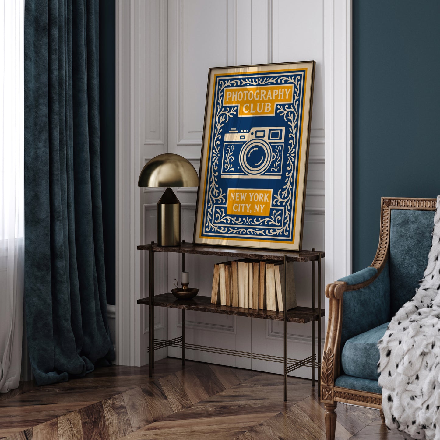 Photography Club NYC Poster – Blue New York Wall Art Print
