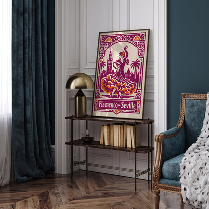 Flamenco Seville Poster - Pink Spanish Wall Art