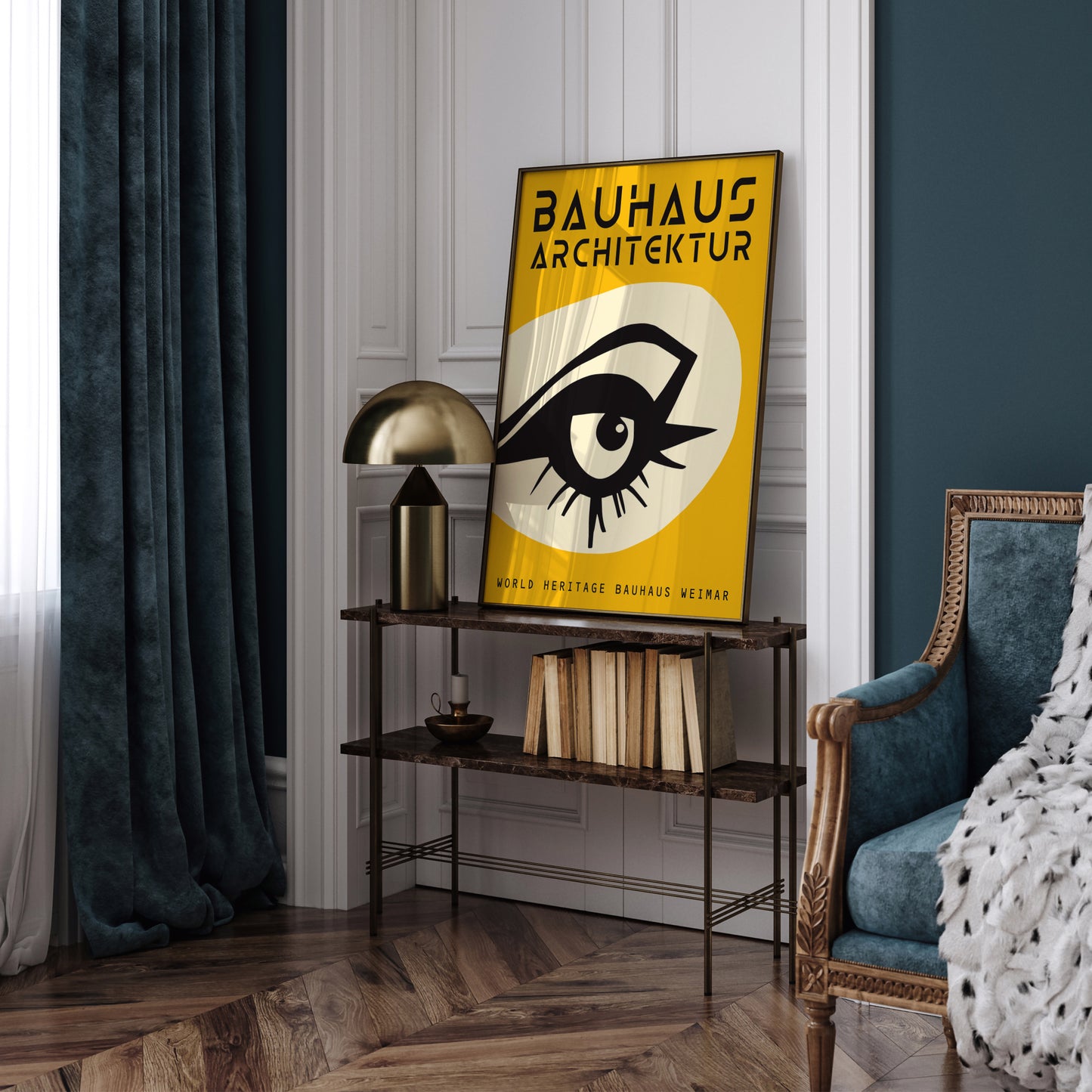 Yellow Bauhaus Eye Art Print 2024