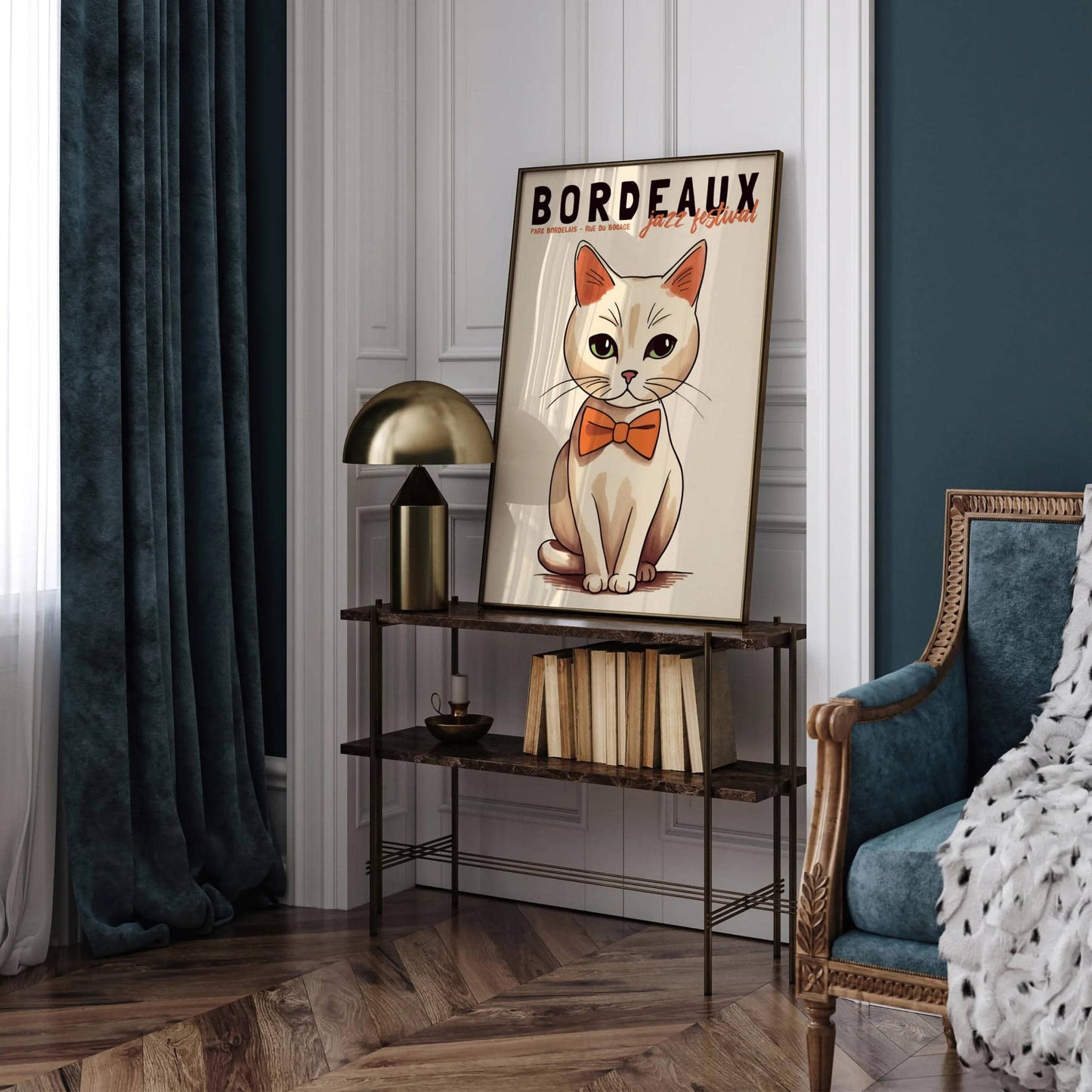 Bordeaux Jazz Festival Cute Cat Poster - HypeSheriff
