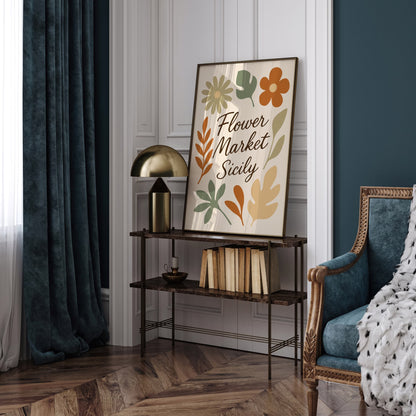 Flower Market Sicily Italy Poster