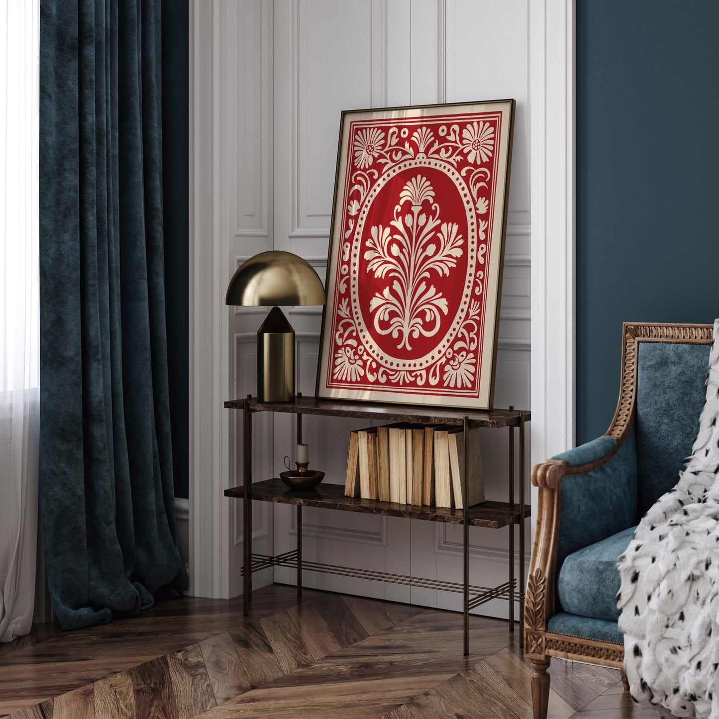 Rococo Floral Art Print - Elegant Wall Art