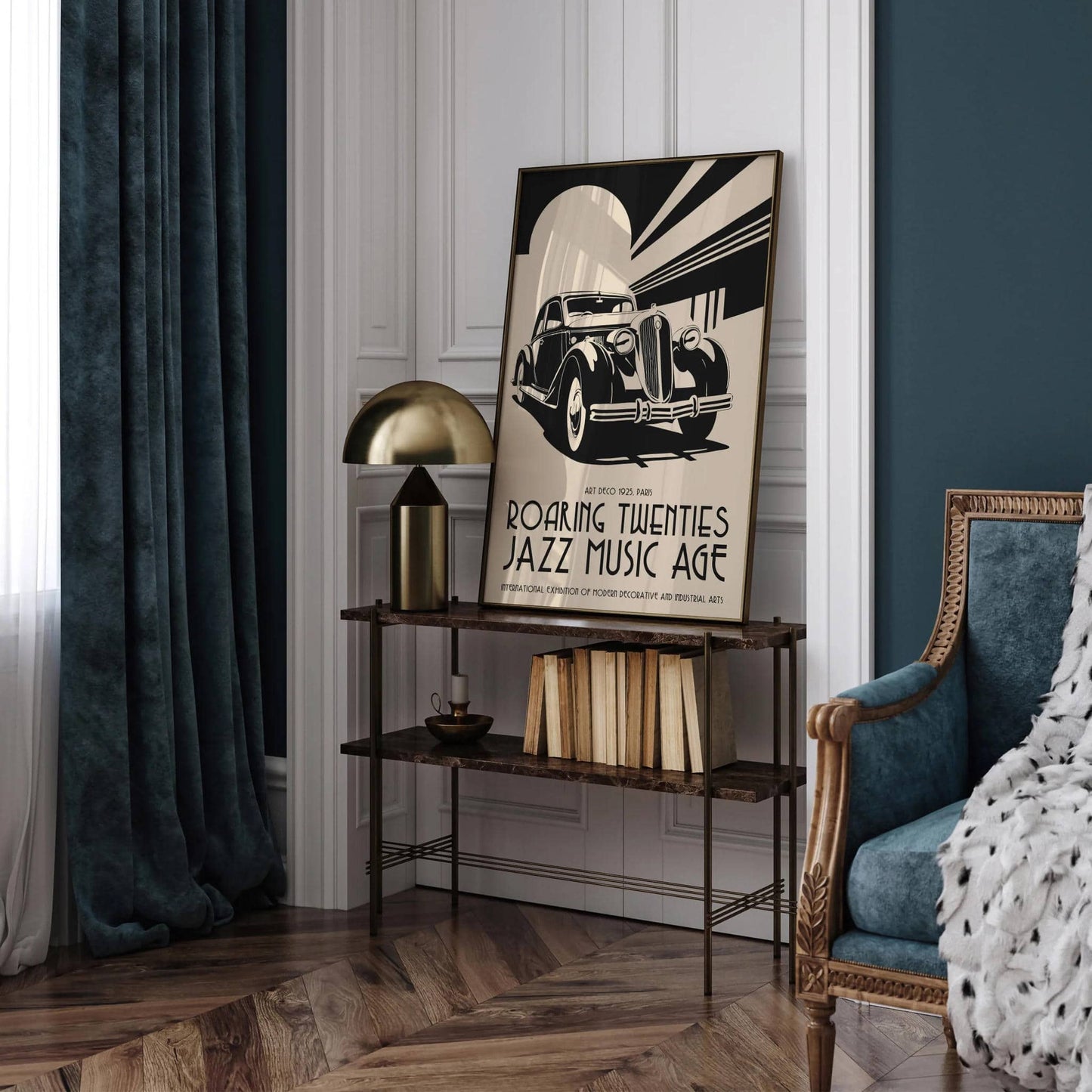 Art Deco 1925 Paris Vintage Car Poster