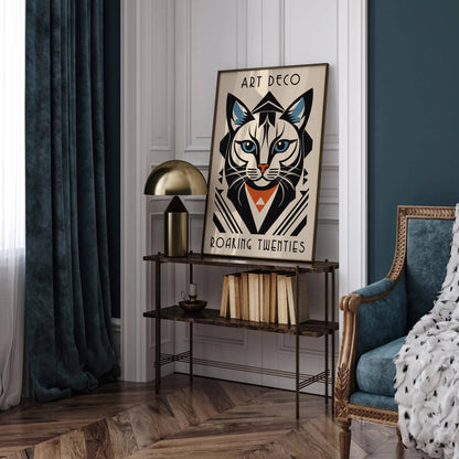Art Deco Roaring Twenties Cat Poster