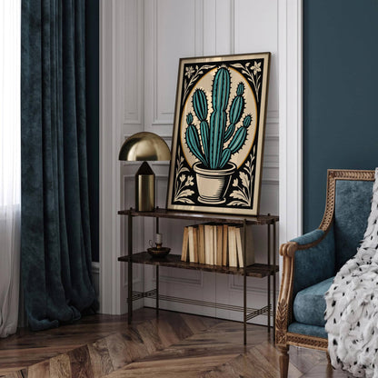 Eclectic Victorian Cactus Plant Poster