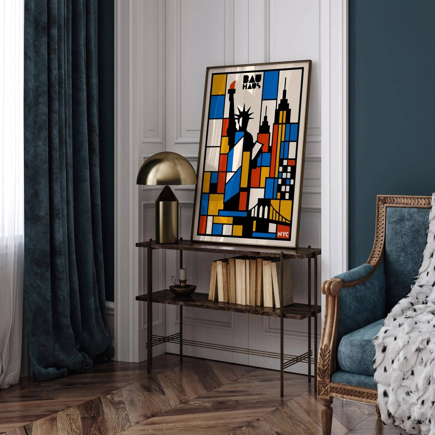 Bauhaus NYC Exhibition Poster - Retro Geometric Art Print