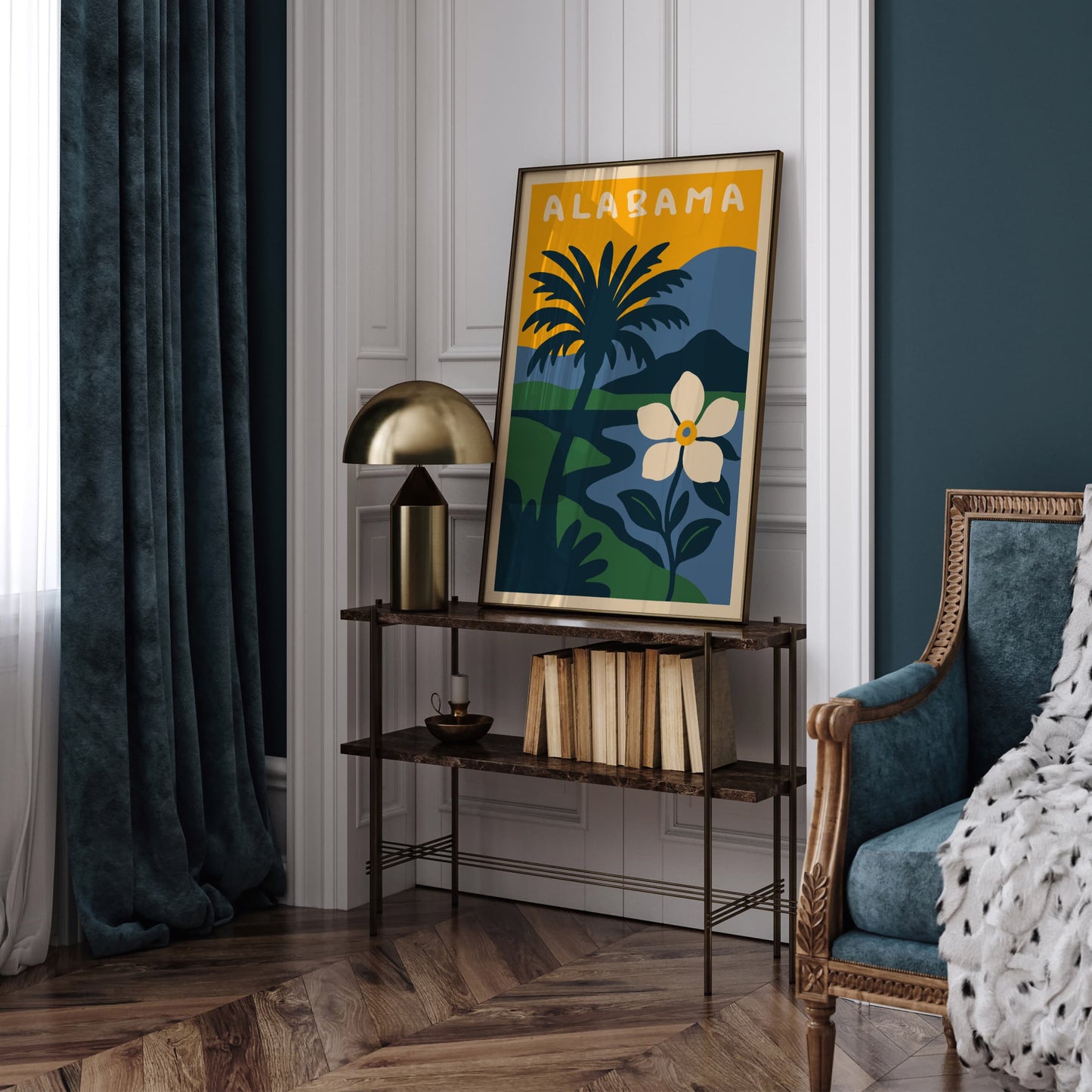 Alabama Retro Travel Poster