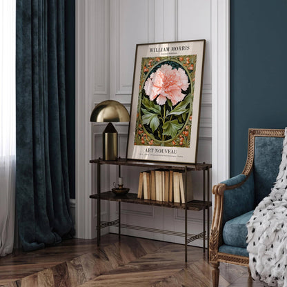 Aesthetic Morris Pink Flower Art Print 2025