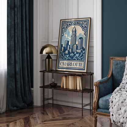 Charlotte, USA Travel Poster – Charlotte Wall Art Print