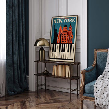 New York Jazz Music Quote Poster