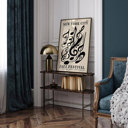 Jazz Festival NYC Poster – Music Night Vintage Wall Art