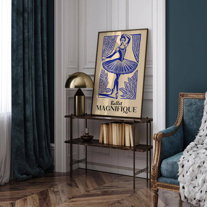 Blue Ballet Ballerina Dance Poster