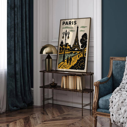 Paris France Poster - Romantic Travel Art Print