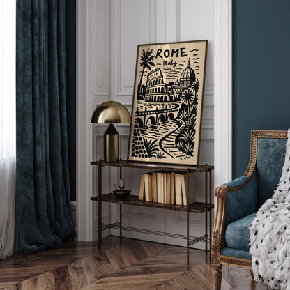 Rome Italy Cityscape Modern Poster