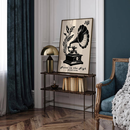 Vintage Gramophone Music Poster