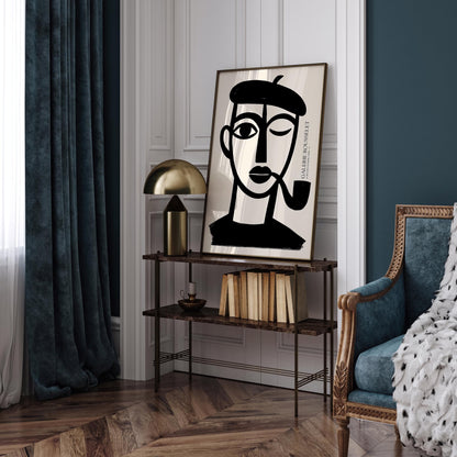 French Boy with Pipe – Black & White Galerie Rousselet Poster