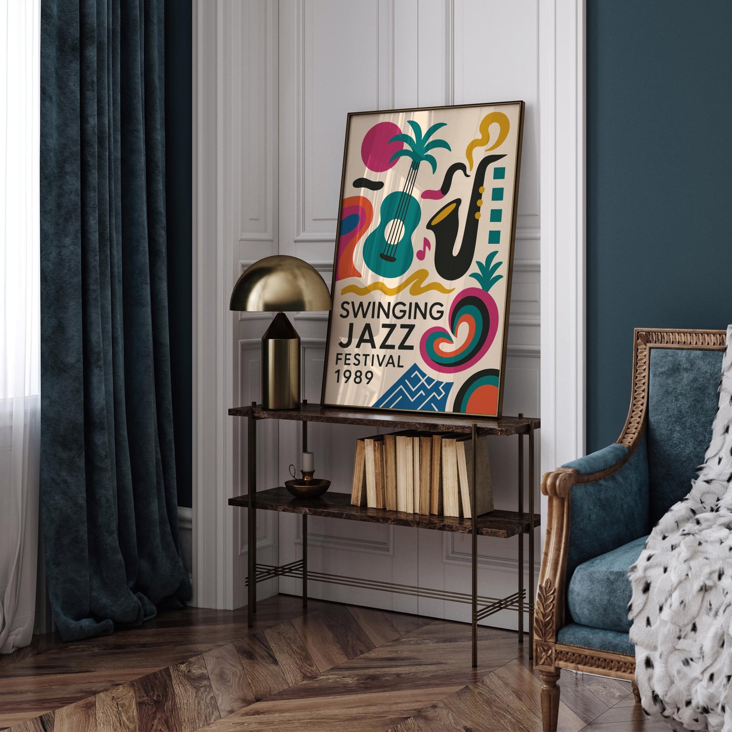 Swing Jazz Poster – Retro Festival Wall Decor