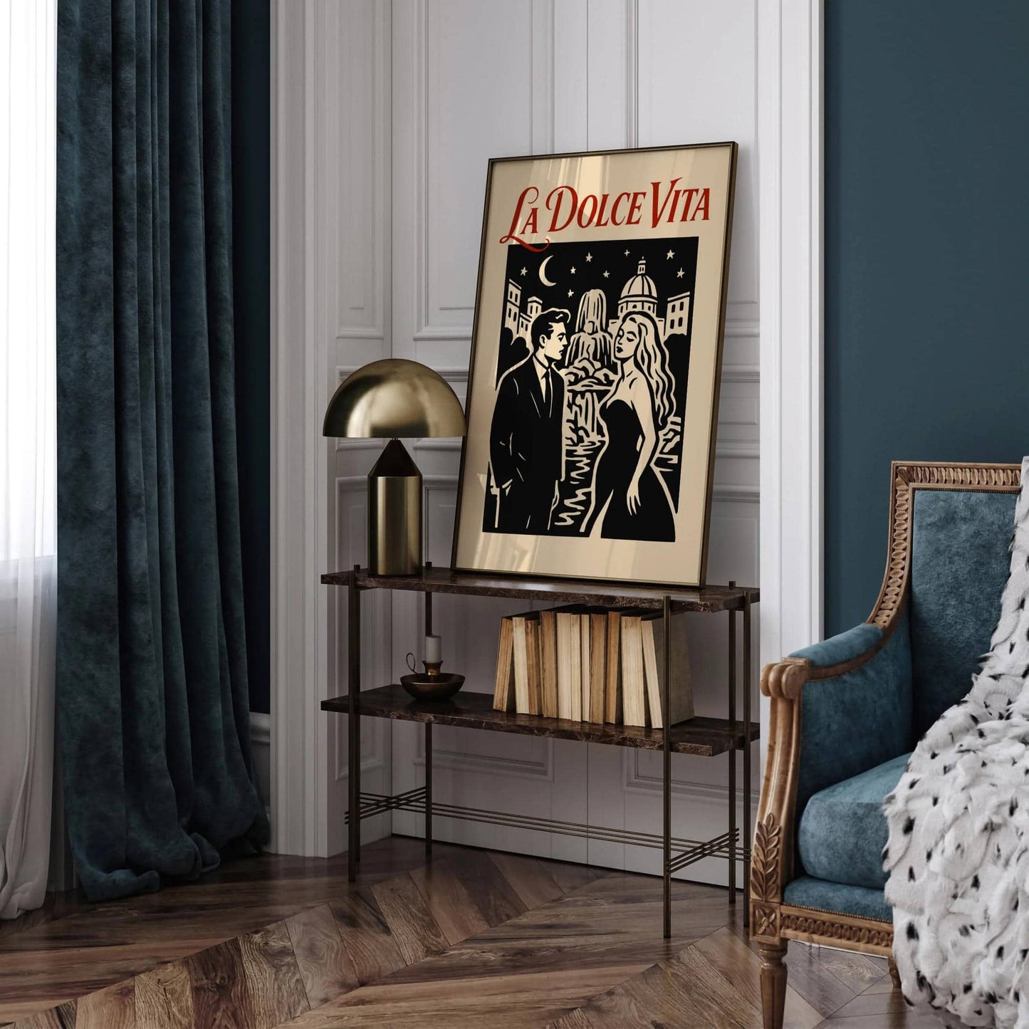 La Dolce Vita Poster - Romantic Couple in Italy