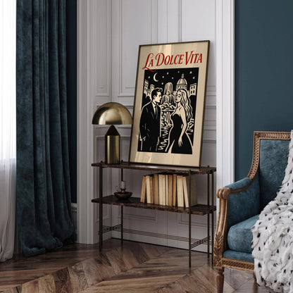 La Dolce Vita Poster - Romantic Couple in Italy