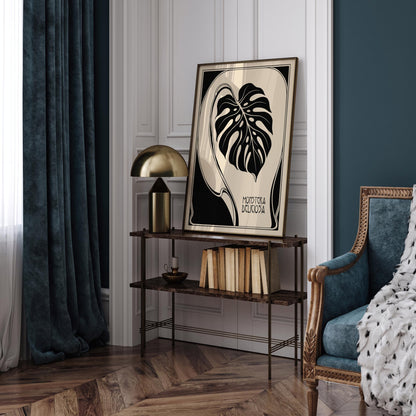 Art Deco Monstera Leaf Poster