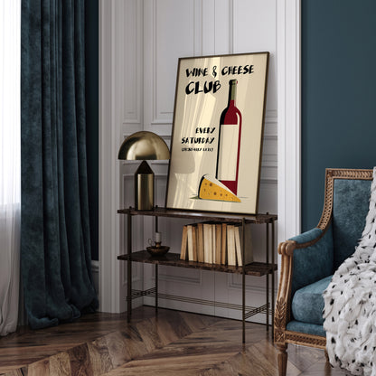 Wine & Cheese Club Art Print