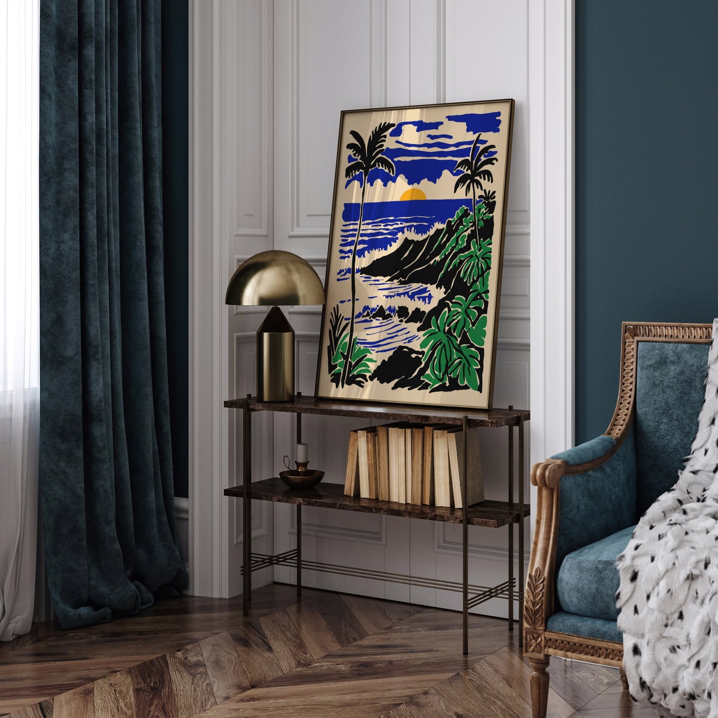 Oahu Honolulu Hawaii Travel Landscape Wall Art Print