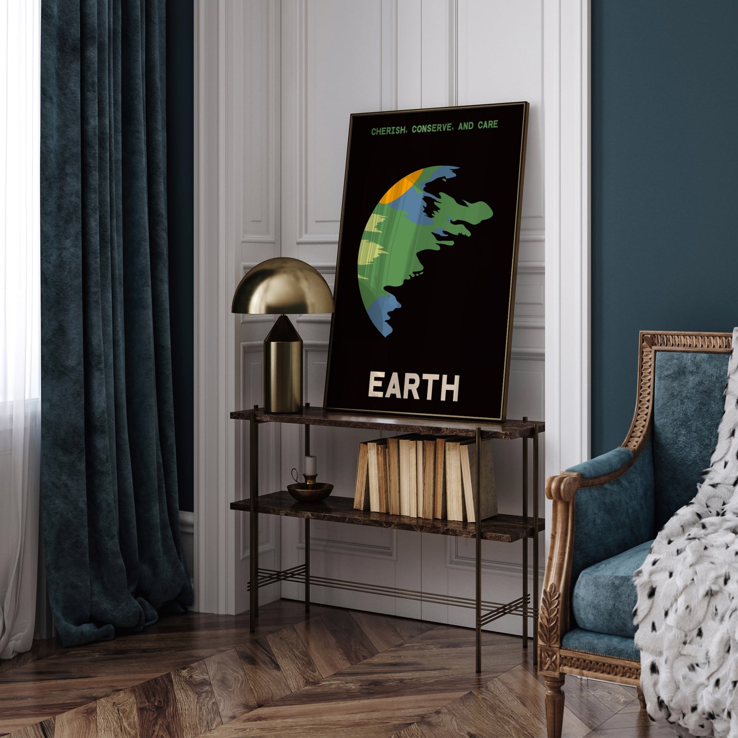 Minimal Planet Earth Poster - Space Nerd Gift