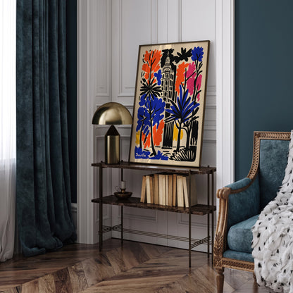 Seville Spain Colorful Vibrant Travel Poster