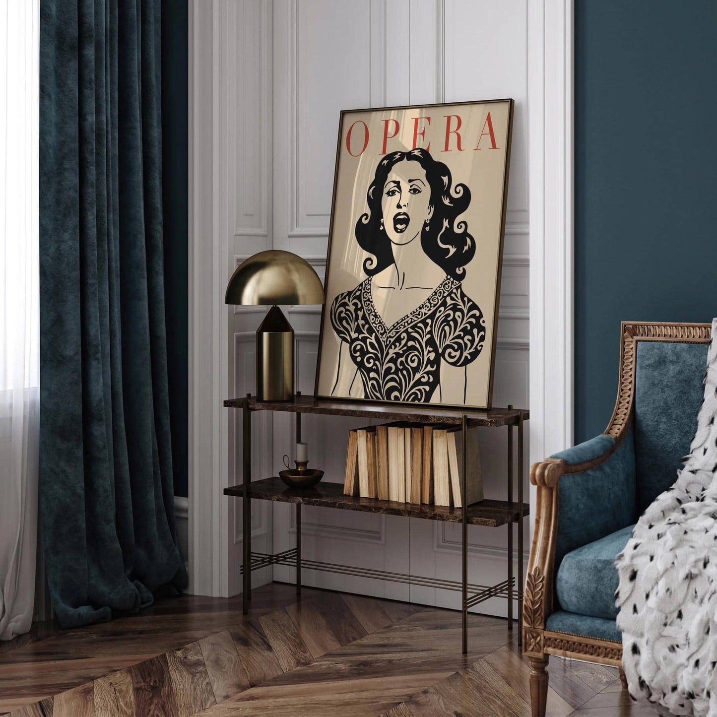 Opera Singing Woman Art Print – Elegant Music Wall Decor