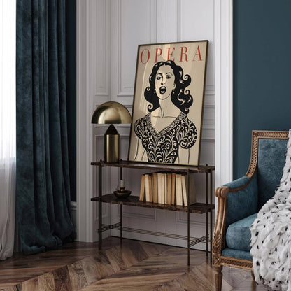 Opera Singing Woman Art Print – Elegant Music Wall Decor