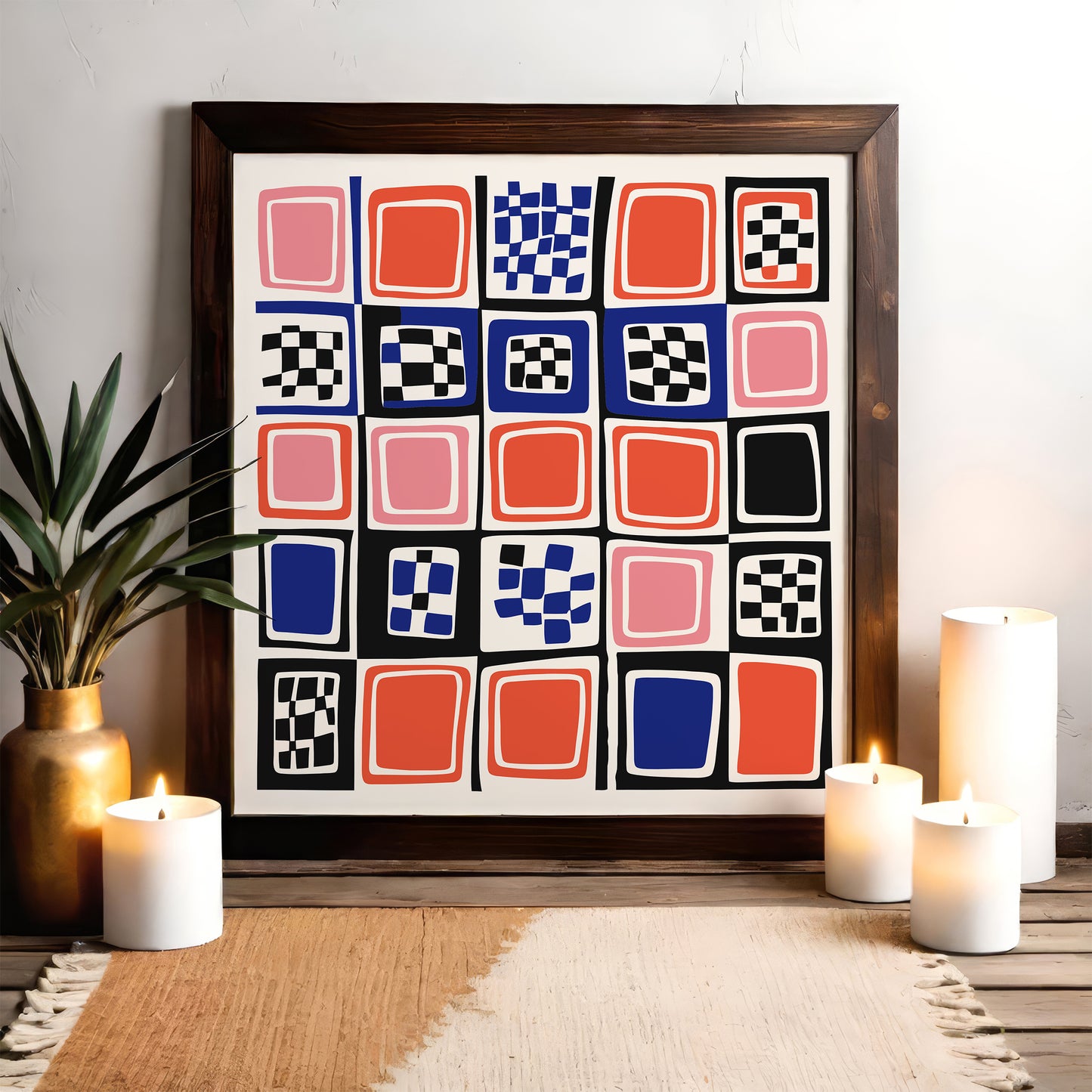 Mid Century Modern Abstract Square Art Print