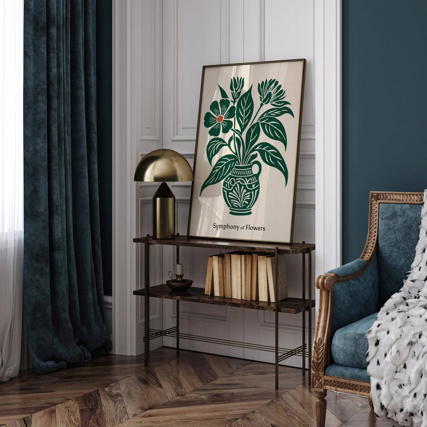 Rococo Floral Elegance Poster