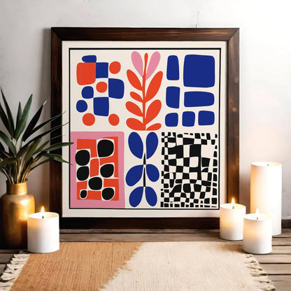 Retro Abstract Modern Art Print – Square Wall Decor