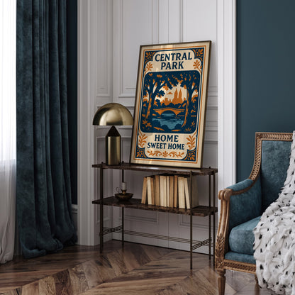 Central Park NYC Poster - Home Sweet Home Quote Art